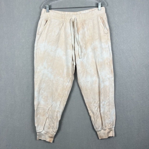 J.Crew Joggers Pants Size Large Peach Tie Dye Sweat Pants Pull On Pockets - Picture 1 of 13